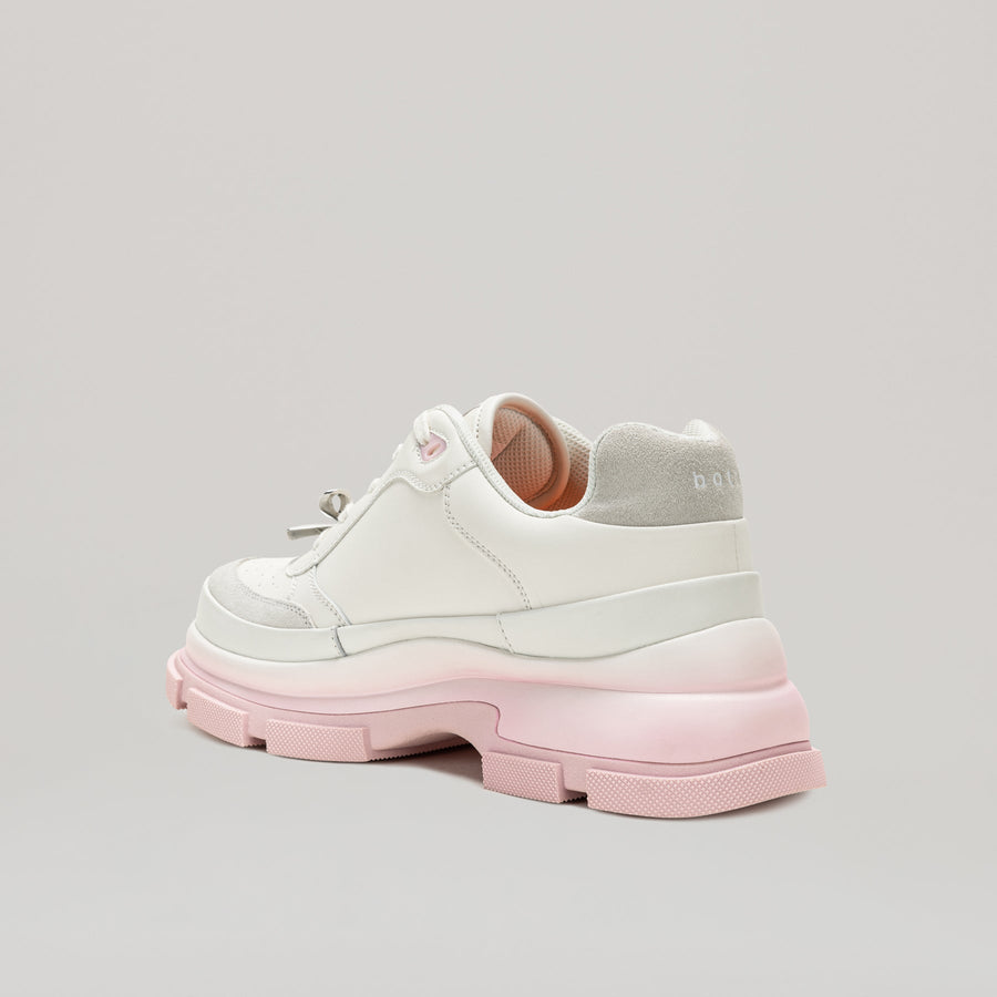 Pink and white GAO EVA METAL BOW PRINTED SNEAKER with detachable silver ribbon bow and lightweight EVA sole