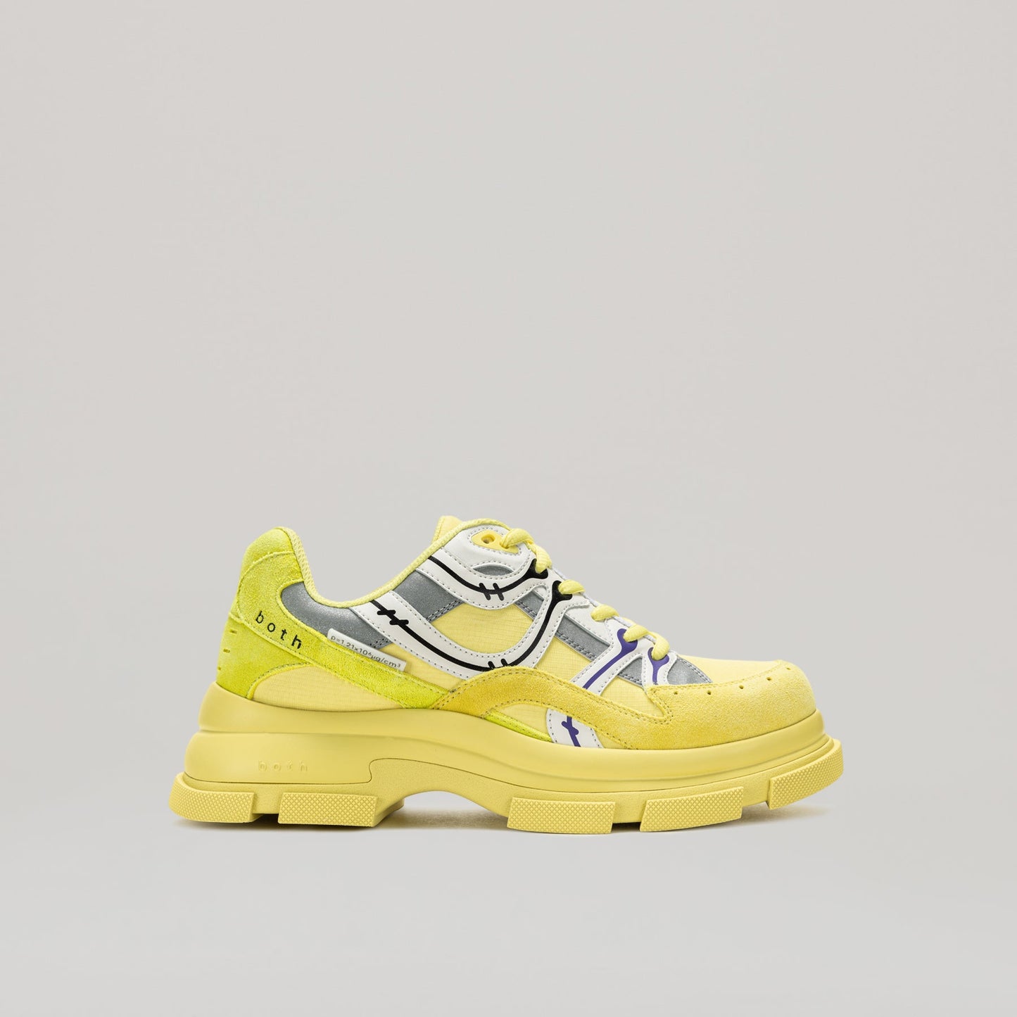 both - GAO EVA RUNNER yellow sports shoe with 7cm EVA sole and reflective detail