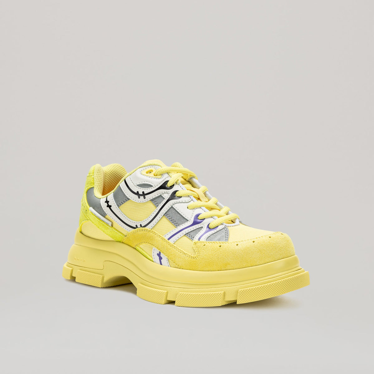 GAO EVA RUNNER yellow sneaker with 7cm EVA sole and reflective sports design