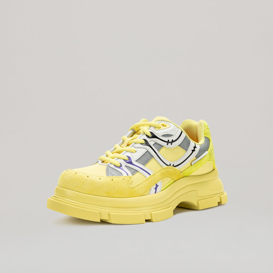 GAO EVA RUNNER yellow sneaker with 7cm EVA sole and suede leather upper