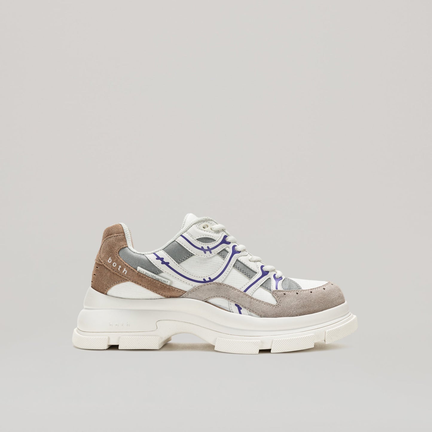GAO EVA RUNNER white and beige sneakers with 7cm EVA sole and suede leather upper