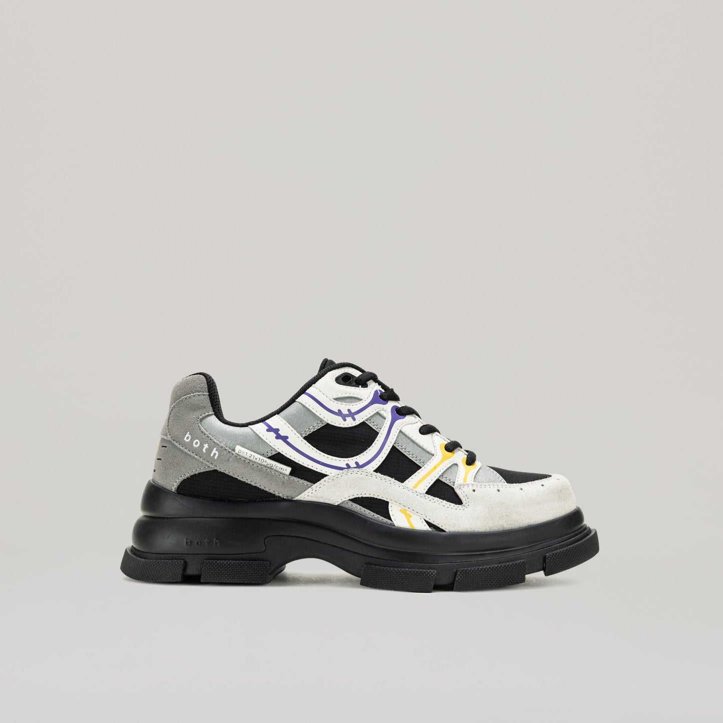GAO EVA RUNNER black and grey sneakers with 7cm EVA sole and suede leather upper