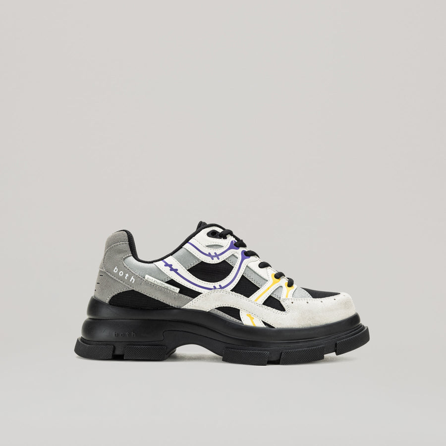 GAO EVA RUNNER black and grey sneakers with 7cm EVA sole and suede leather upper