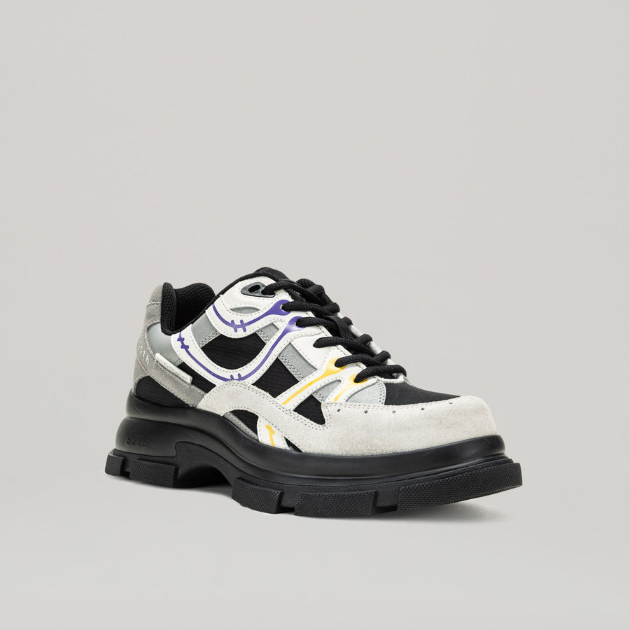 GAO EVA RUNNER black and grey sneakers with 7cm EVA sole and suede leather upper