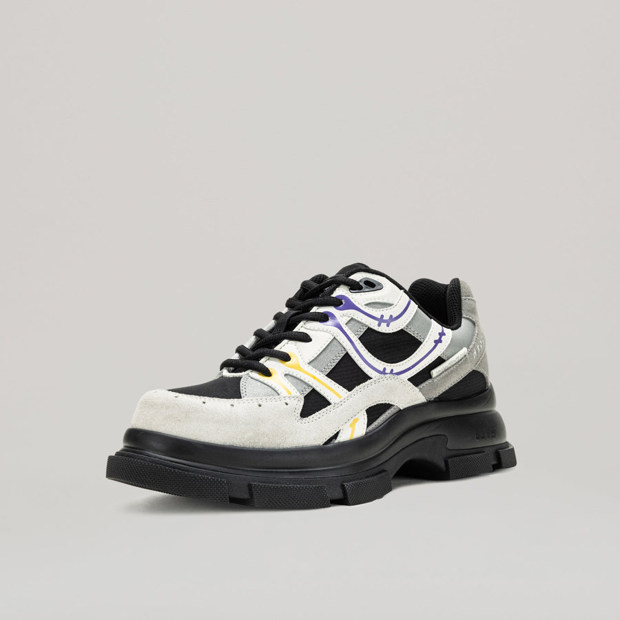 GAO EVA RUNNER black and grey sneakers with 7cm EVA sole and suede leather upper