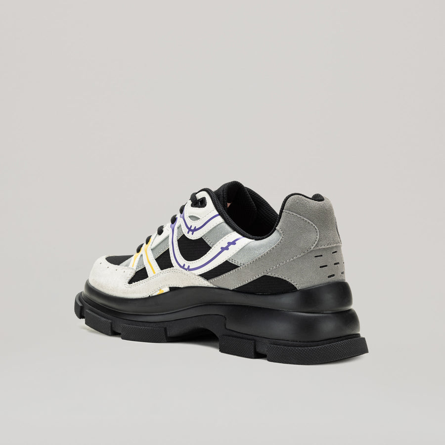 GAO EVA RUNNER sneakers with black and grey ripstop and suede upper and 7cm black EVA sole