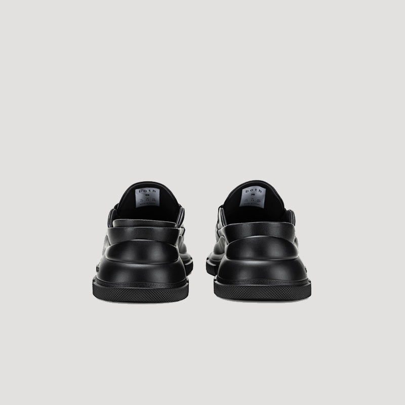 GAO EVA METAL LOGO MULES - BLACK/BLACK – both paris
