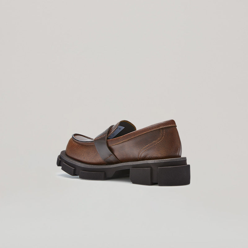 GAO PIERCED LOAFER - BROWN/BLACK