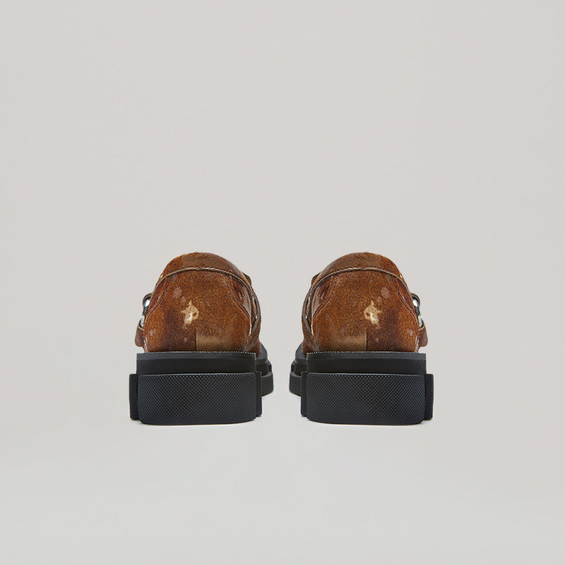 GAO PIERCED LOAFER - BROWN/CREAM
