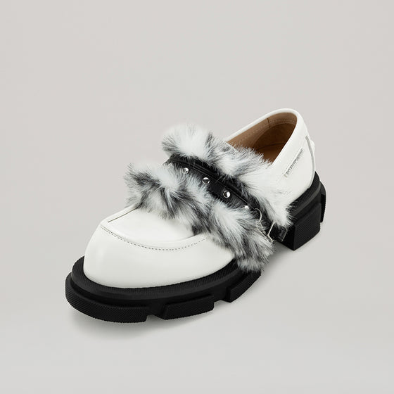 both - GAO CUFFED LOAFER-WHITE/BLACK