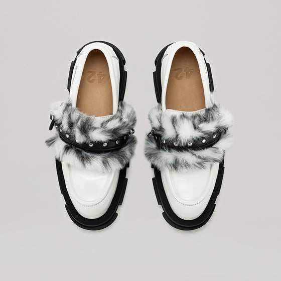 both - GAO CUFFED LOAFER-WHITE/BLACK