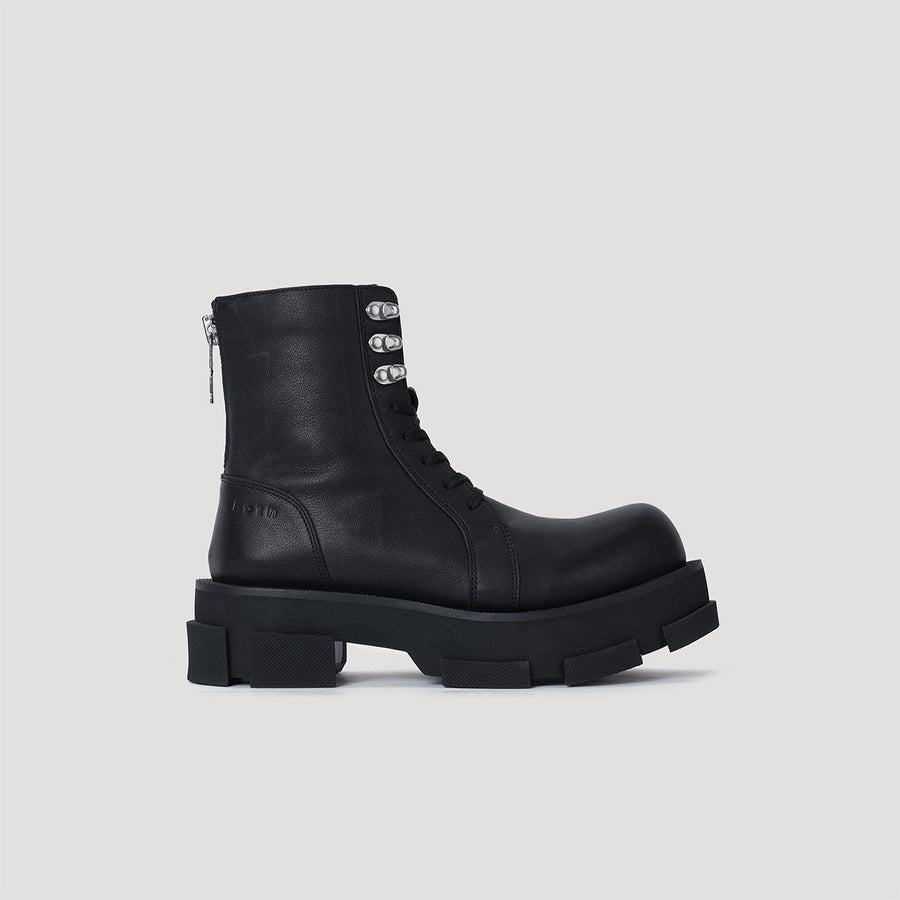 Black GAO Platform Army Boots with thick sole and durable design