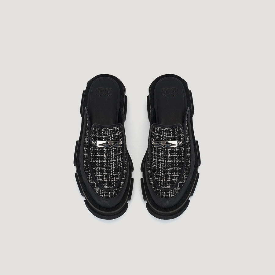 GAO LOAFER MULES - BLACK/BLACK