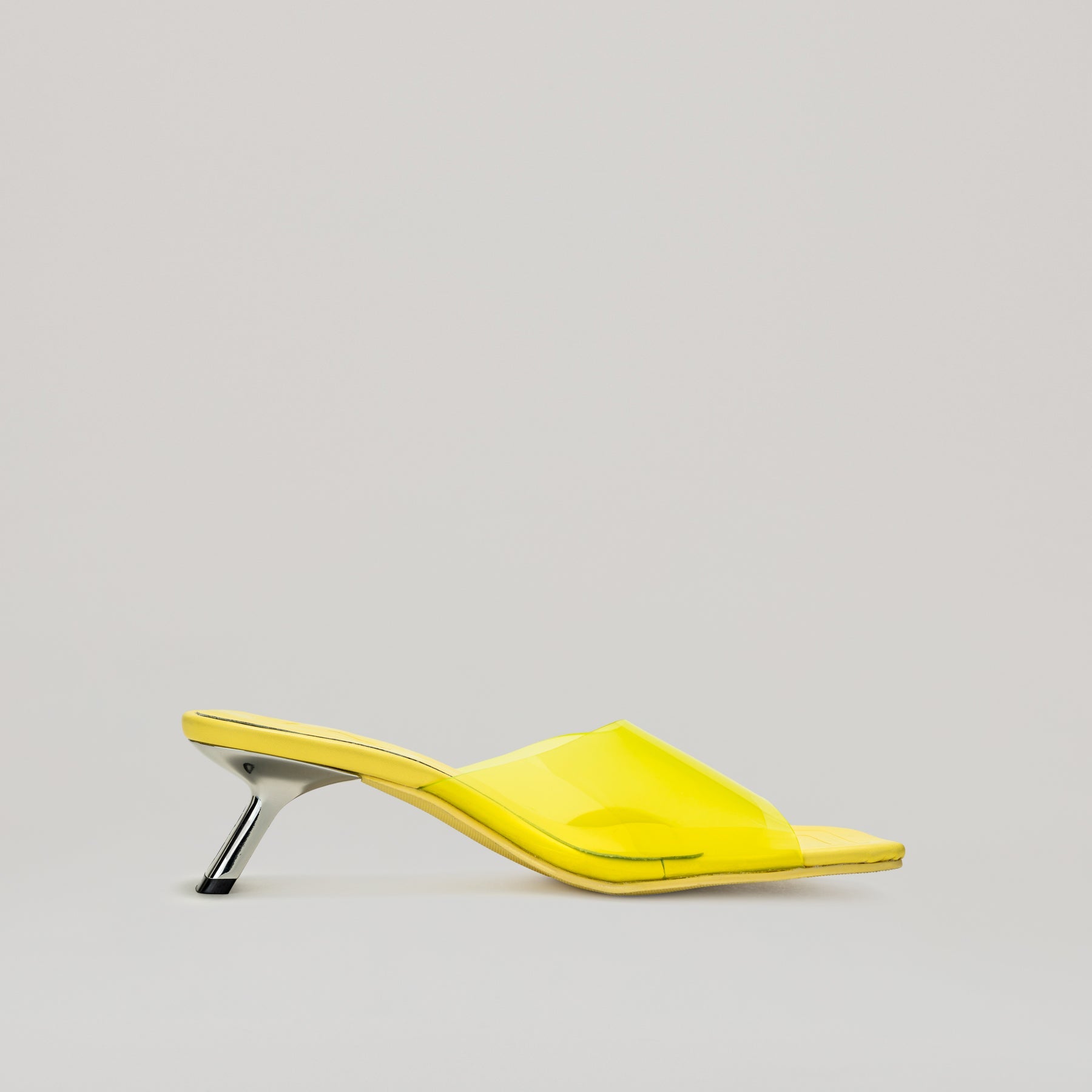 both - 40MM KITTEN HEELED PVC MULES-YELLOW – both paris