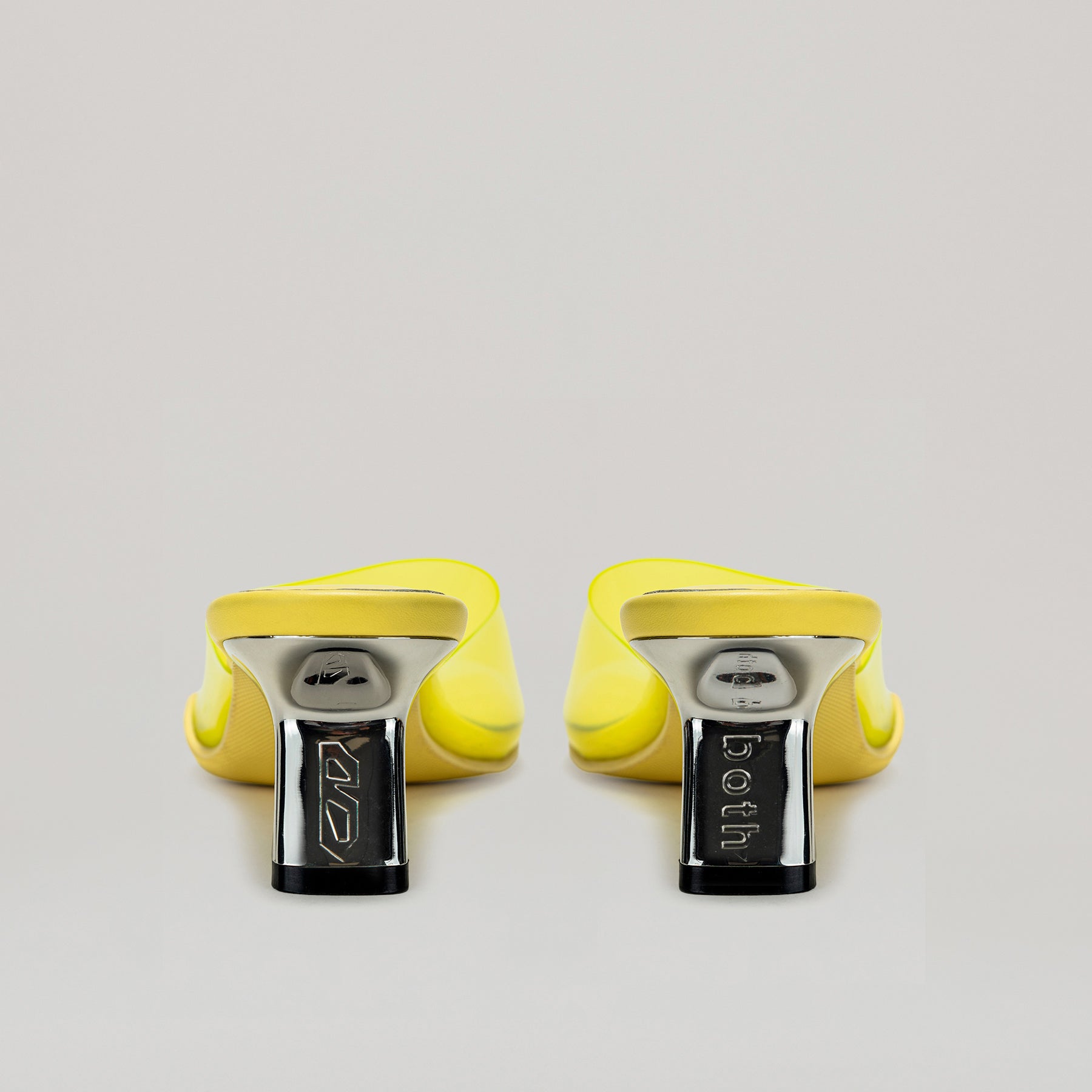 40MM KITTEN HEELED PVC MULES - YELLOW/YELLOW – both paris