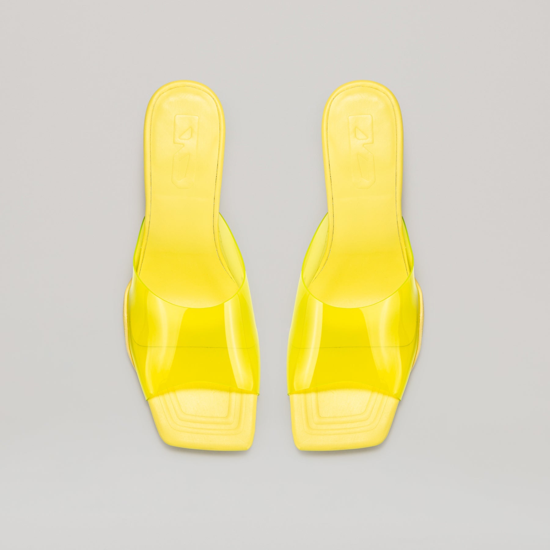 40MM KITTEN HEELED PVC MULES - YELLOW/YELLOW – both paris