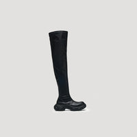 GUM SONAR THIGH HIGH BOOTS - BLACK/BLACK