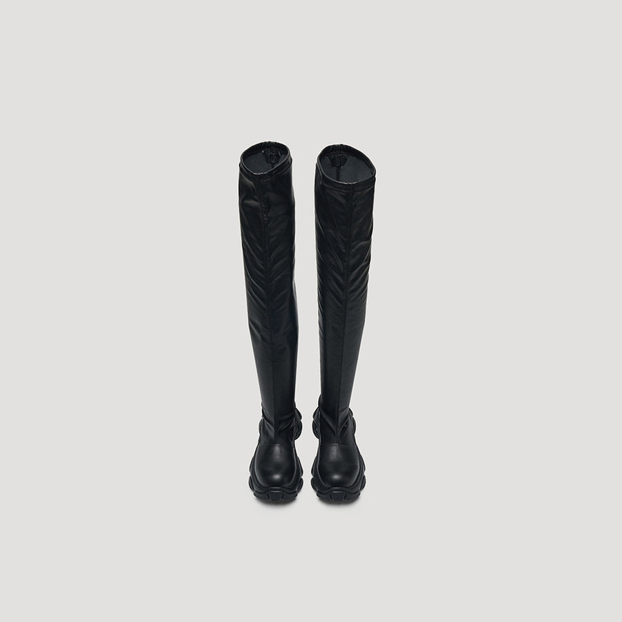 GUM SONAR THIGH HIGH BOOTS - BLACK/BLACK