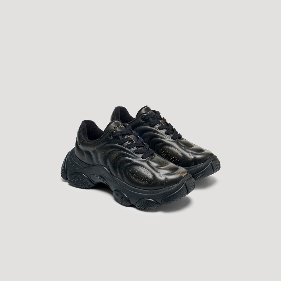 GUM RIPPLE SNEAKER - BLACK/BLACK
