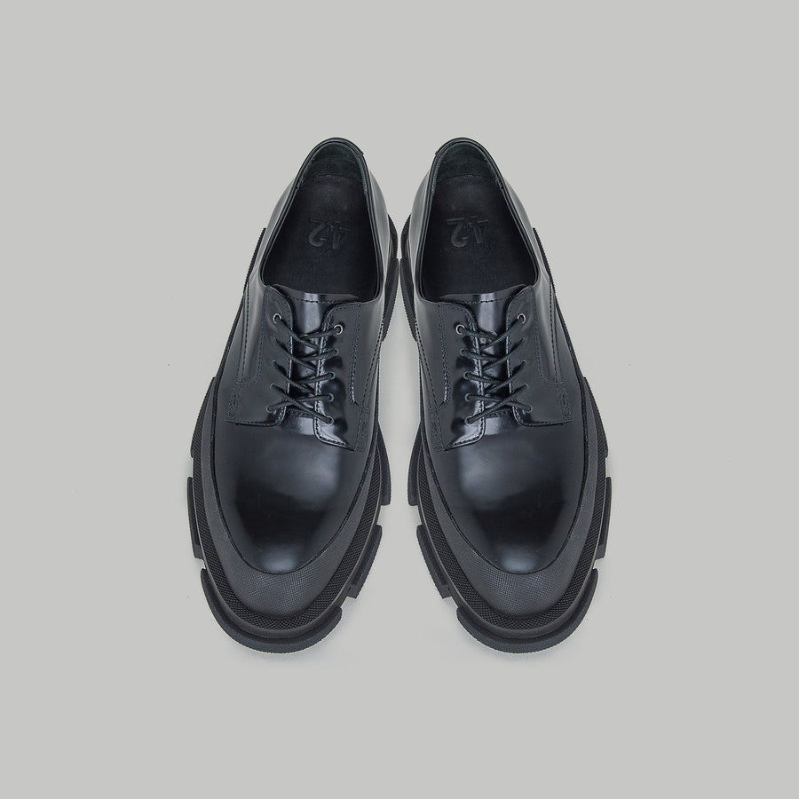 GAO DERBIES - SPAZZOLATO-BLACK/BLACK