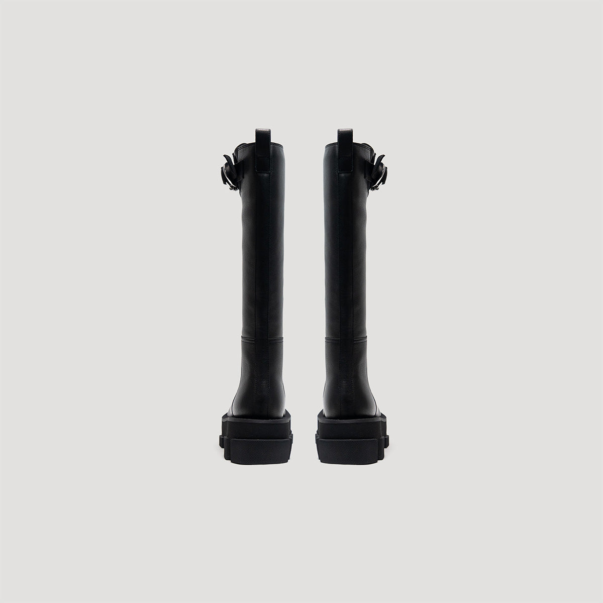 both - GAO PLATFORM HELIUM KNEE BOOTS WITH BUCKLE-BLACK/BLACK both - GAO PLATFORM HELIUM KNEE BOOTS WITH BUCKLE-BLACK/BLACK
