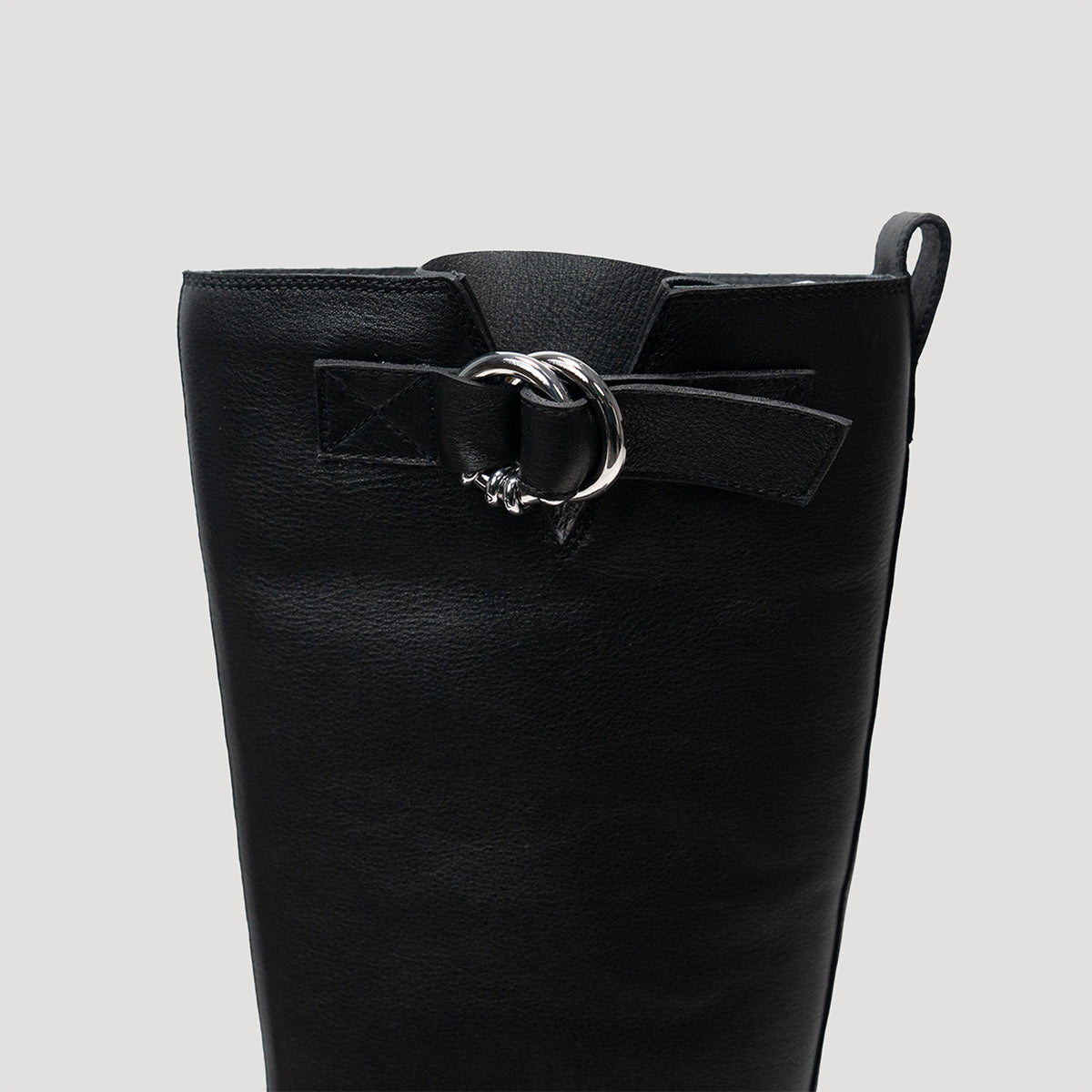 both - GAO PLATFORM HELIUM KNEE BOOTS WITH BUCKLE-BLACK/BLACK