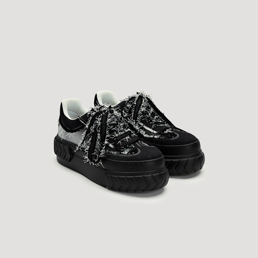 TYRES PLATFORM DENIM SNEAKER - BLACK/BLACK