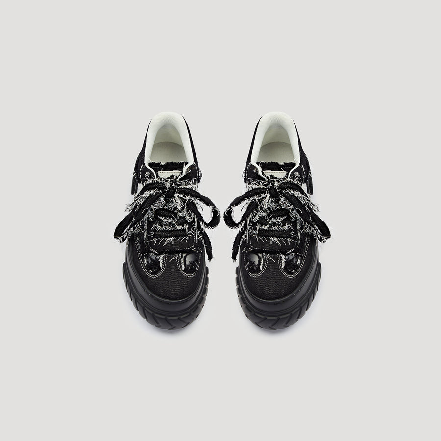 TYRES PLATFORM DENIM SNEAKER - BLACK/BLACK