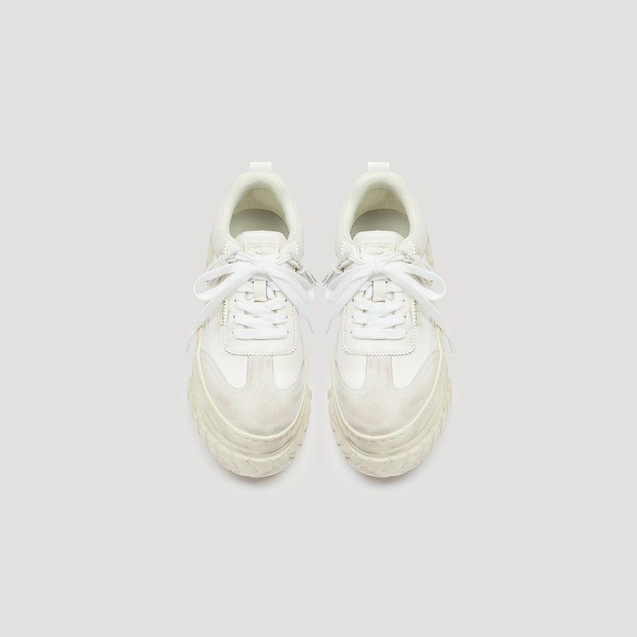 TYRES PLATFORM SUEDE SNEAKER - WHITE/OFF-WHITE