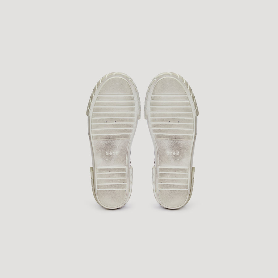 TYRES PLATFORM SUEDE SNEAKER - BROWN-RED/OFF-WHITE