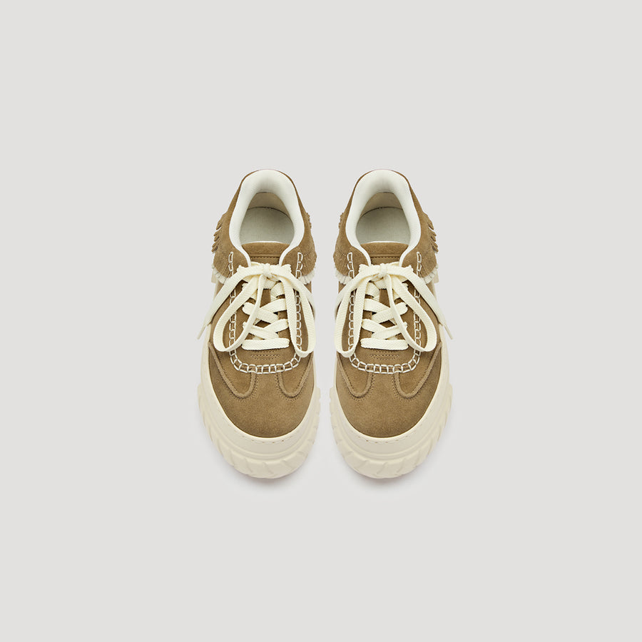 TYRES PLATFORM SUEDE SNEAKER - BROWN/OFF-WHITE