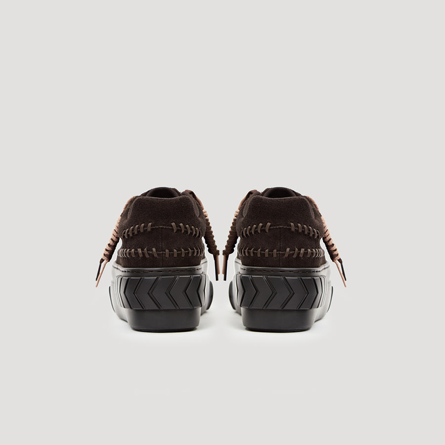 TYRES PLATFORM LACES BOOTIE SNEAKER - DARK-COFFEE/DARK-COFFEE