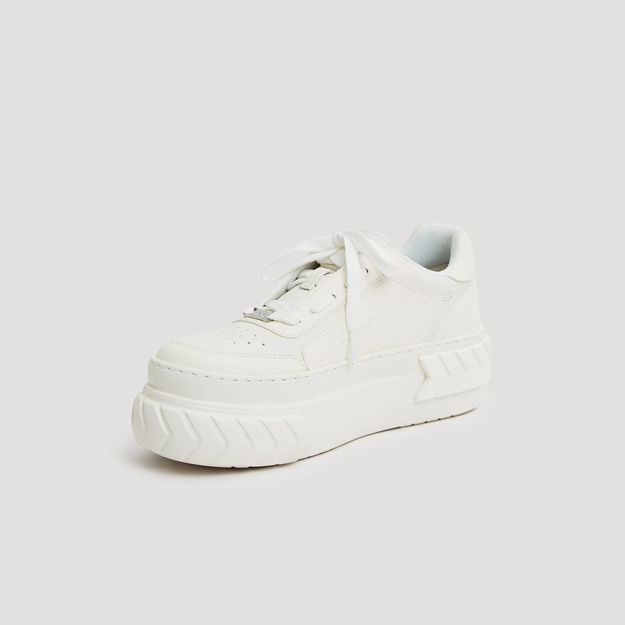 TYRES PLATFORM CHEVRON SNEAKER - WHITE/WHITE