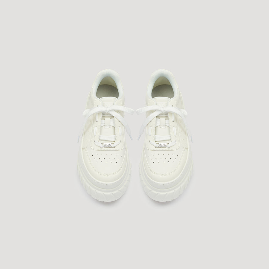 TYRES PLATFORM CHEVRON SNEAKER - WHITE/WHITE