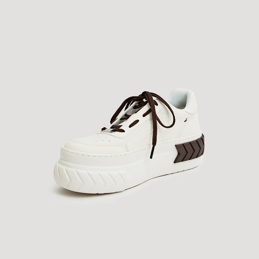 TYRES PLATFORM CHEVRON SNEAKER - CAROB/WHITE