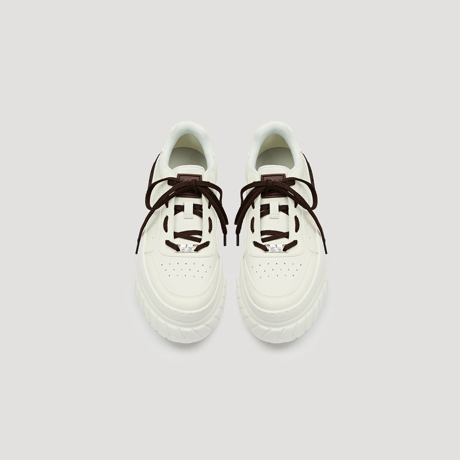 TYRES PLATFORM CHEVRON SNEAKER - CAROB/WHITE