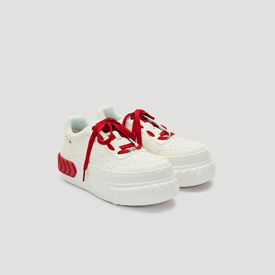 TYRES PLATFORM CHEVRON SNEAKER - RED/WHITE