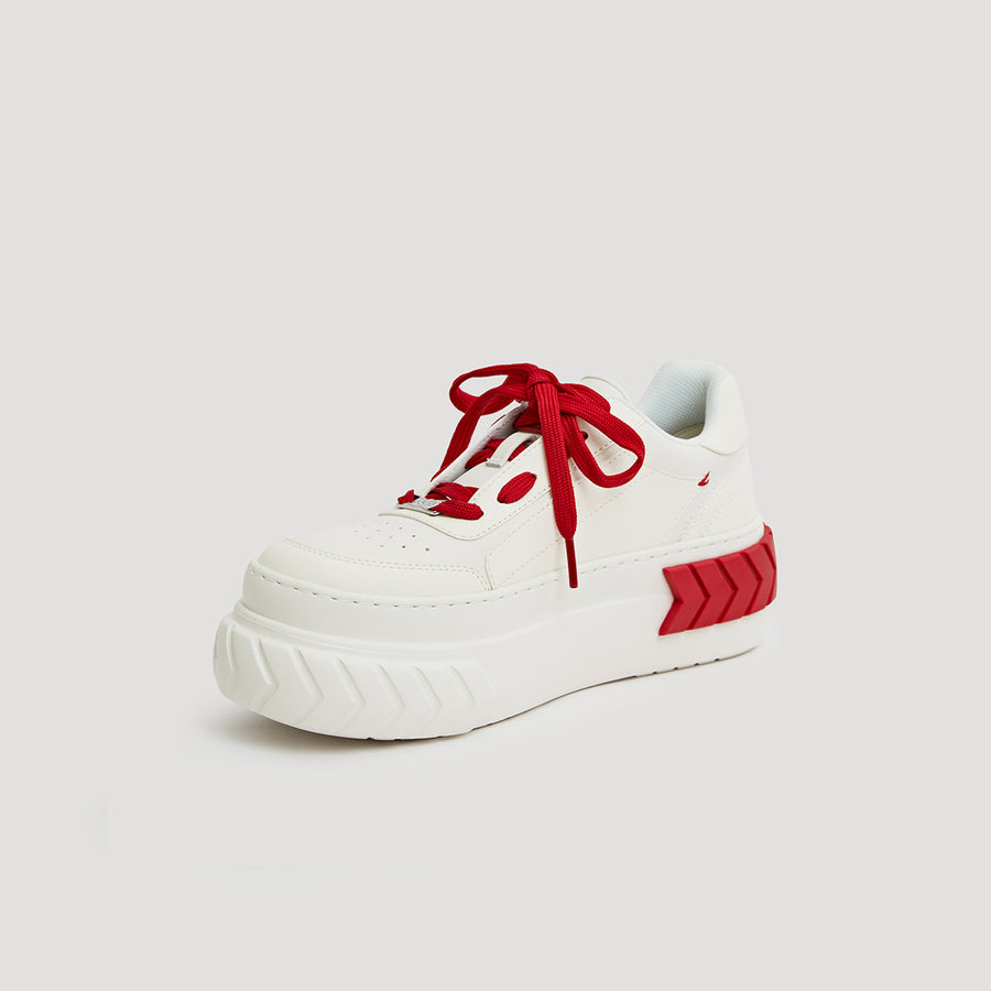 TYRES PLATFORM CHEVRON SNEAKER - RED/WHITE