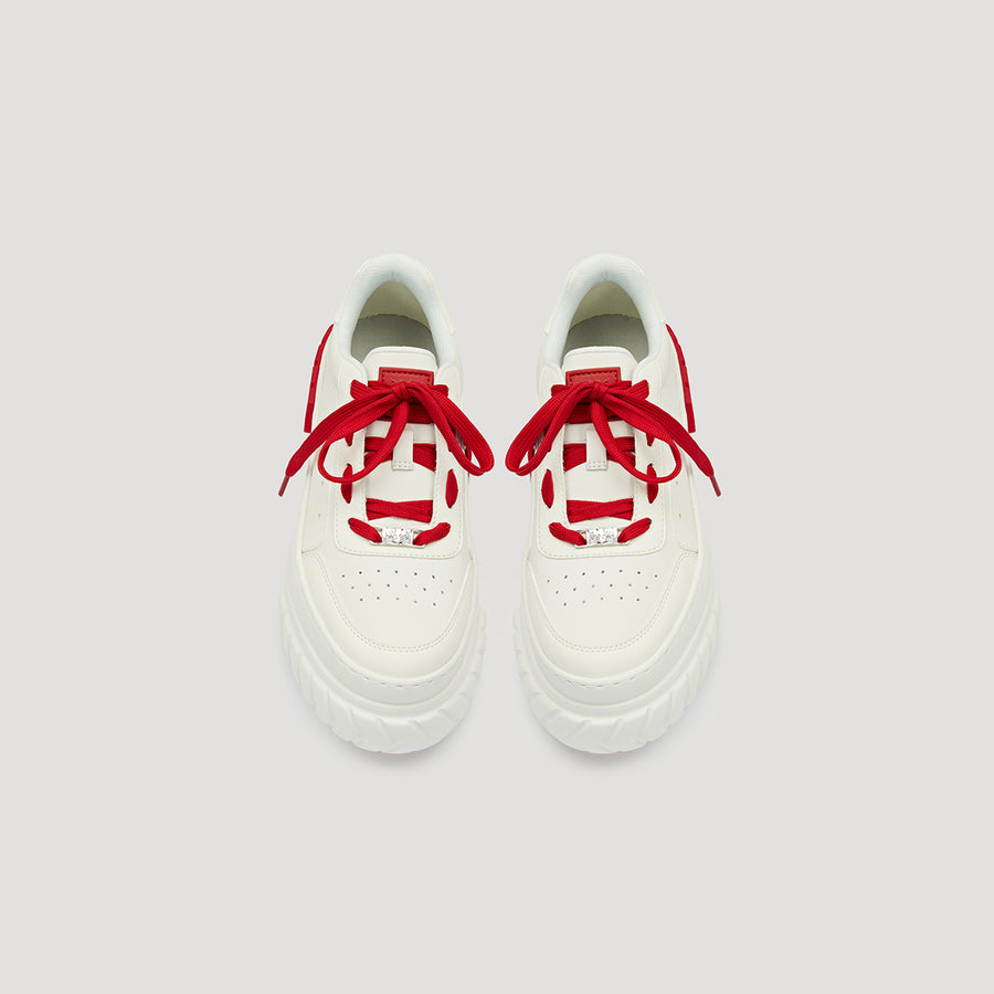 TYRES PLATFORM CHEVRON SNEAKER - RED/WHITE