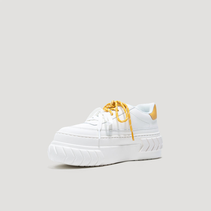 TYRES PLATFORM SIGNATURE SNEAKER - WHITE/YELLOW