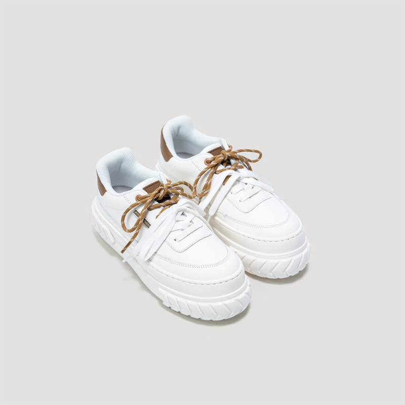 TYRES PLATFORM SIGNATURE SNEAKER - WHITE/BROWN