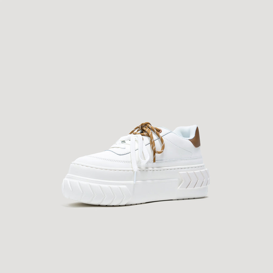 TYRES PLATFORM SIGNATURE SNEAKER - WHITE/BROWN