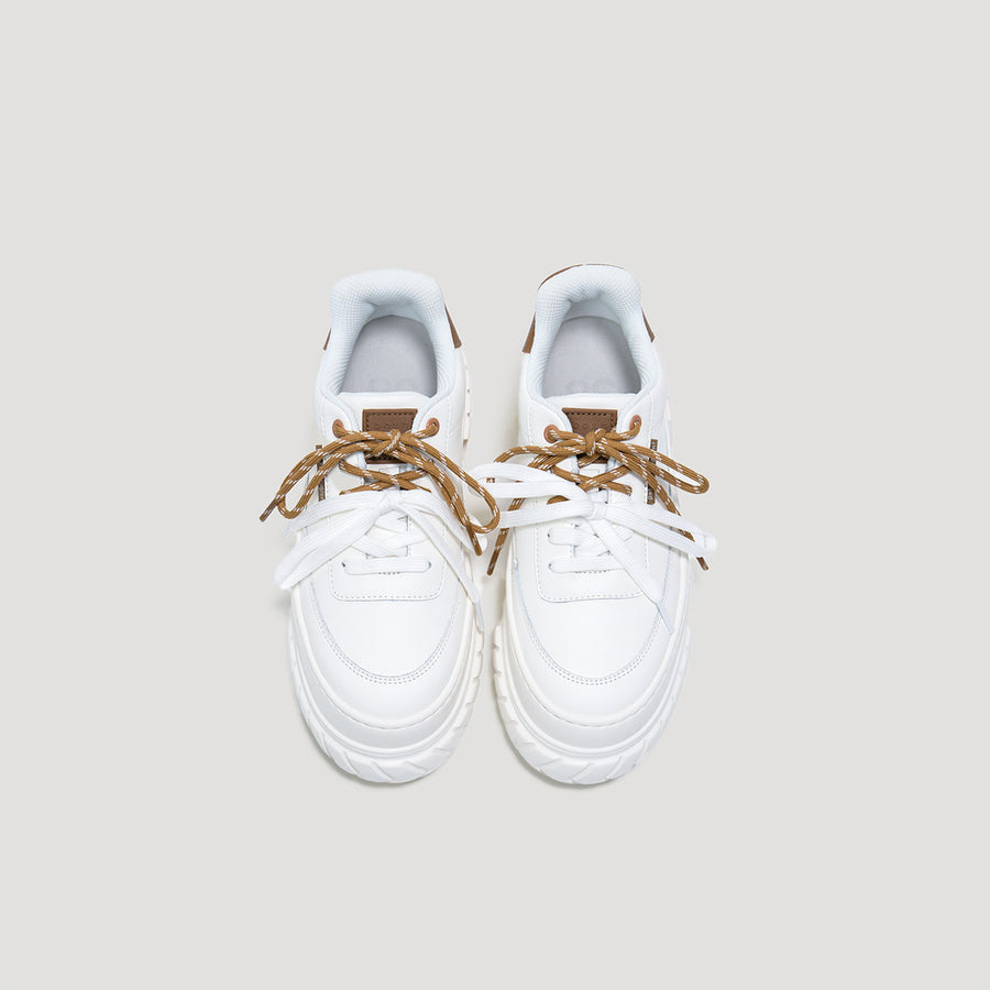 TYRES PLATFORM SIGNATURE SNEAKER - WHITE/BROWN