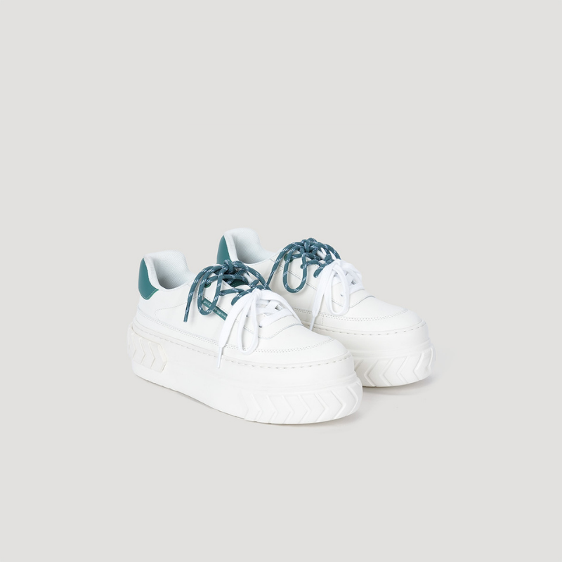 TYRES PLATFORM SIGNATURE SNEAKER - WHITE/GREEN