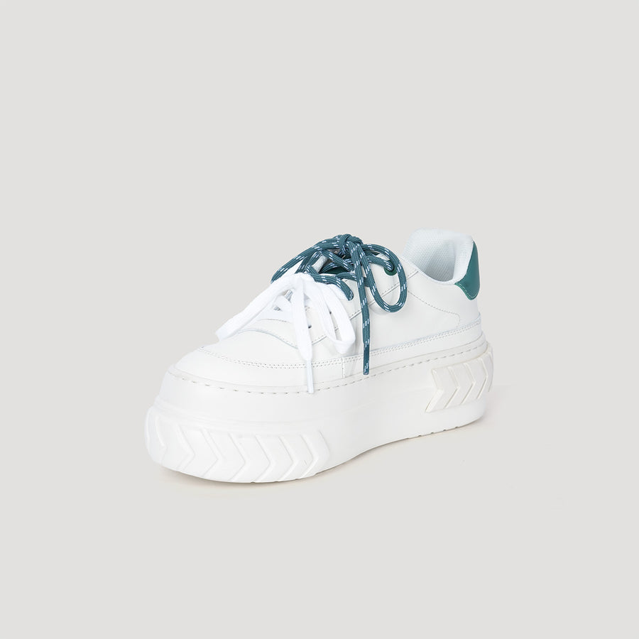 TYRES PLATFORM SIGNATURE SNEAKER - WHITE/GREEN