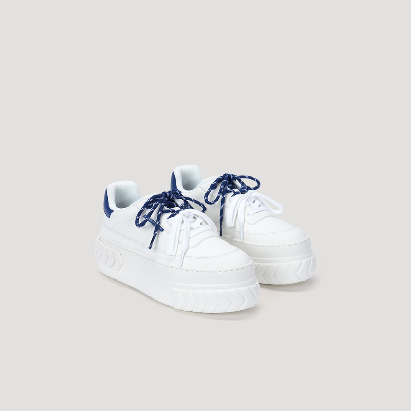 TYRES PLATFORM SIGNATURE SNEAKER - WHITE/NAVY
