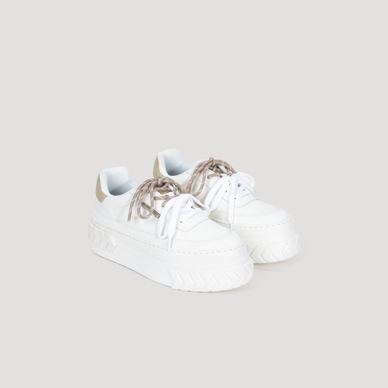TYRES PLATFORM SIGNATURE SNEAKER - WHITE/BEIGE