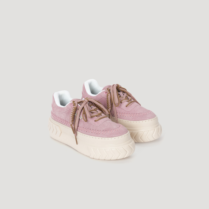 TYRES PLATFORM SIGNATURE SNEAKER - DUSTY-PINK/BEIGE