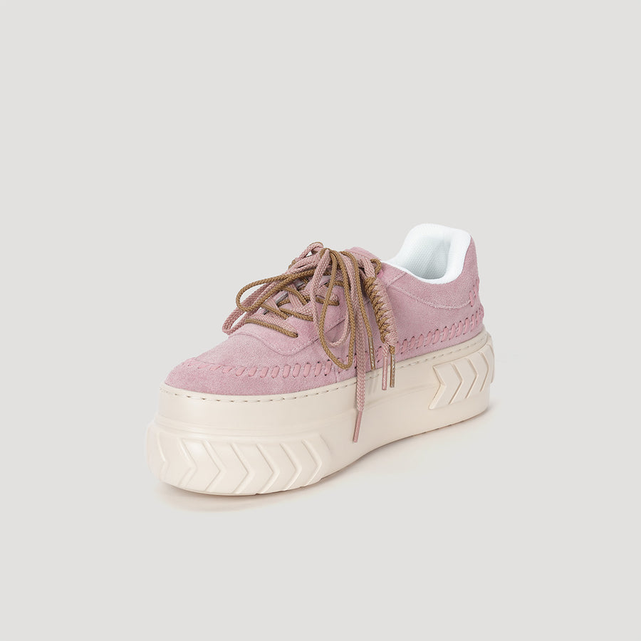 TYRES PLATFORM SIGNATURE SNEAKER - DUSTY-PINK/BEIGE