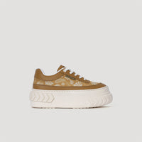 both - TYRES PLATFORM FOLIAGE PRINT SNEAKER-BROWN/BEIGE